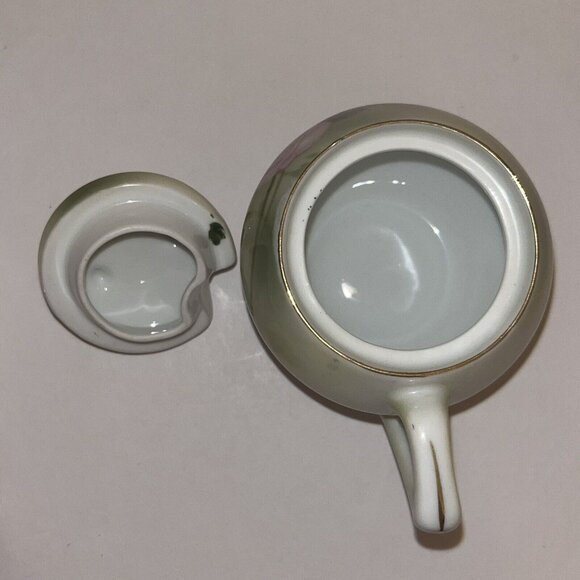 vintage rs prussia hand painted roses porcelain covered cream & sugar with spoon - Picture 14 of 16